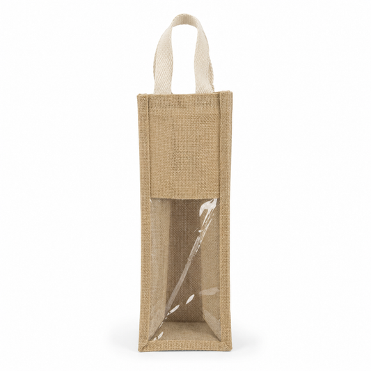 Sac porte-bouteille en toile de jute