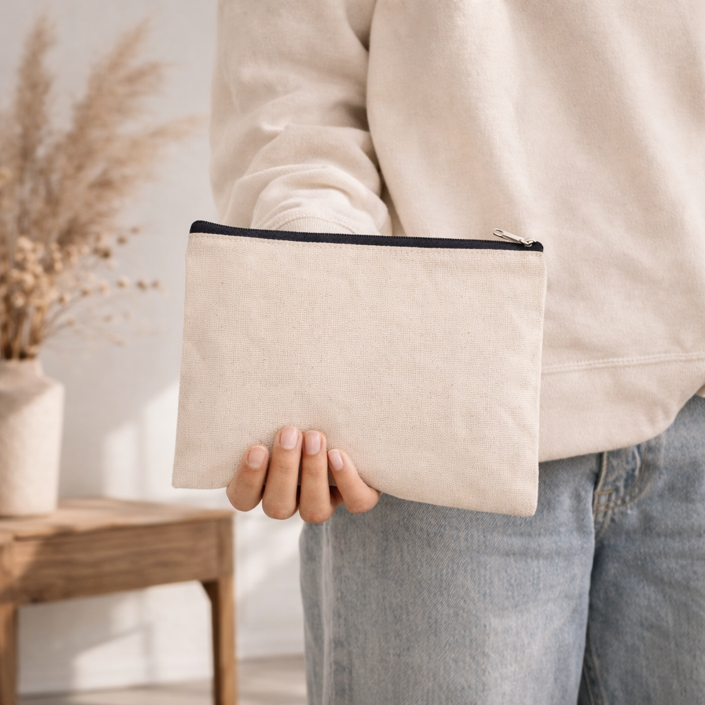 Pochette en coton canvas - grand modèle