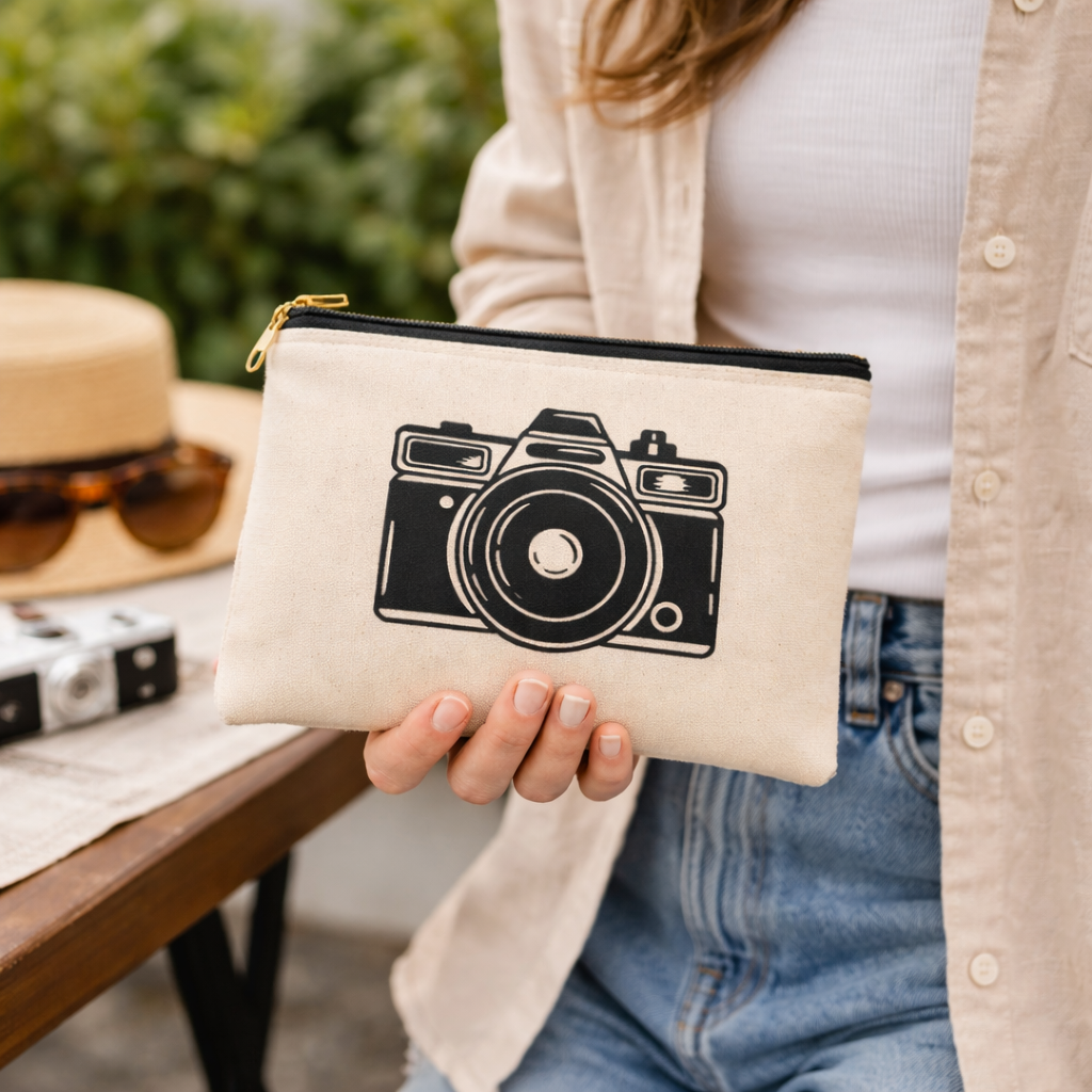 Trousse Beige "Appareil photo"