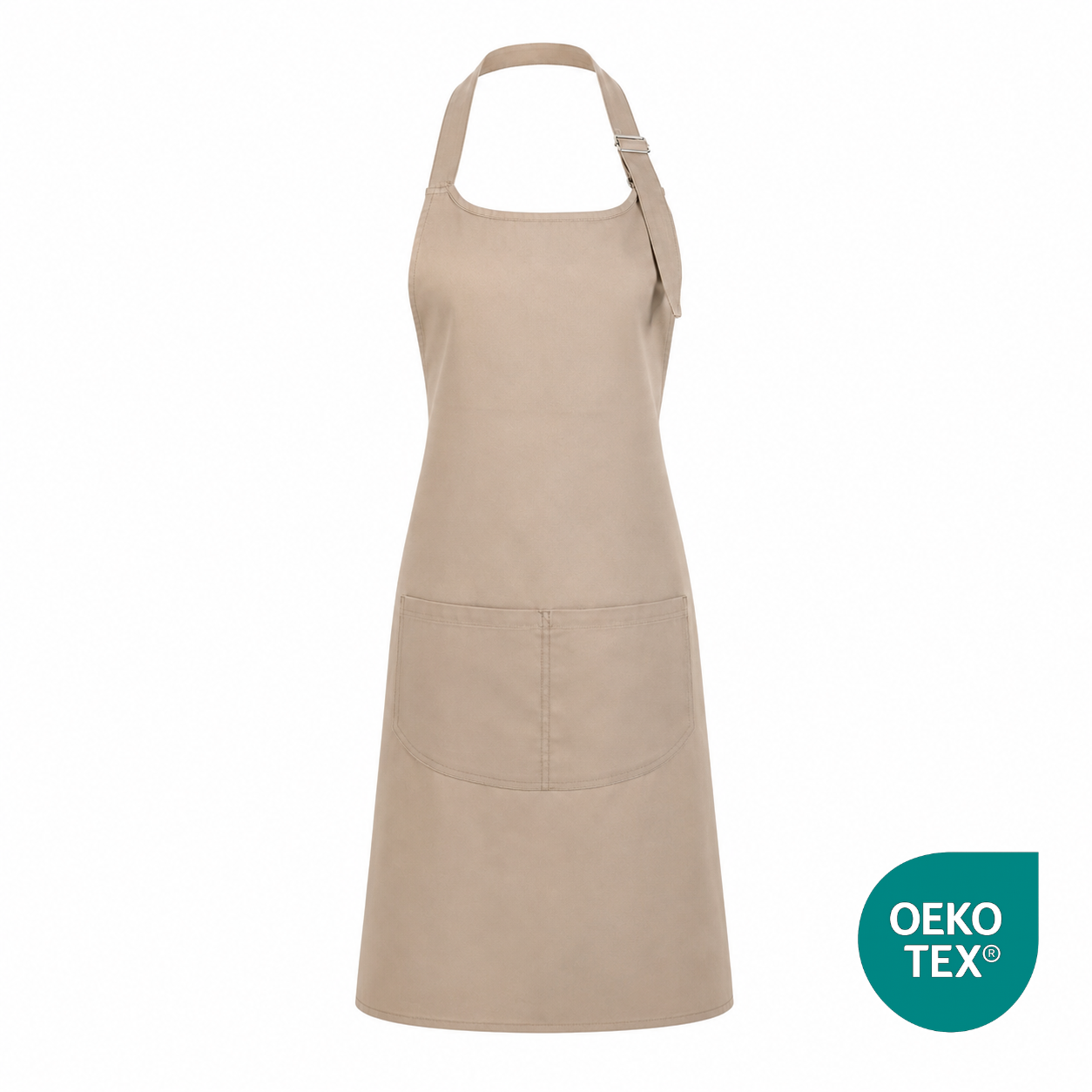 Tablier polycoton avec poche Beige